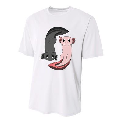 Funny Axolotl  I Yin Yang Reptile  Youth Performance Sprint T-Shirt
