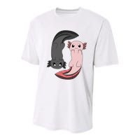 Funny Axolotl  I Yin Yang Reptile  Youth Performance Sprint T-Shirt