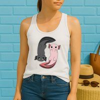 Funny Axolotl  I Yin Yang Reptile  Womens Tank Top