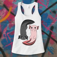 Funny Axolotl  I Yin Yang Reptile  Womens Tank Top