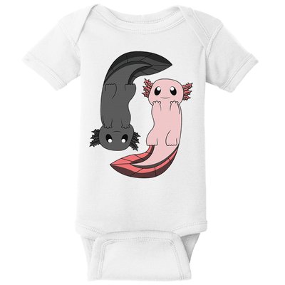 Funny Axolotl  I Yin Yang Reptile  Baby Bodysuit