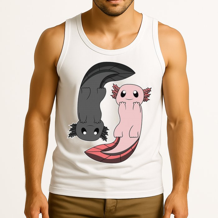 Funny Axolotl  I Yin Yang Reptile  Tank Top