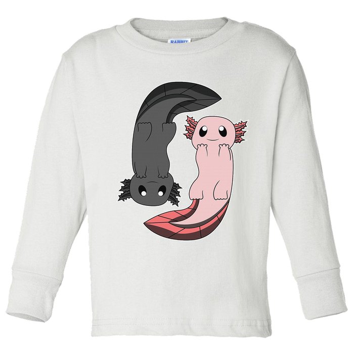 Funny Axolotl  I Yin Yang Reptile  Toddler Long Sleeve Shirt