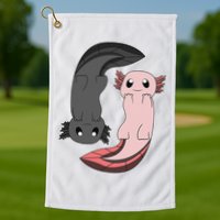 Funny Axolotl  I Yin Yang Reptile  Golf Towel
