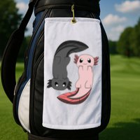 Funny Axolotl  I Yin Yang Reptile  Golf Towel