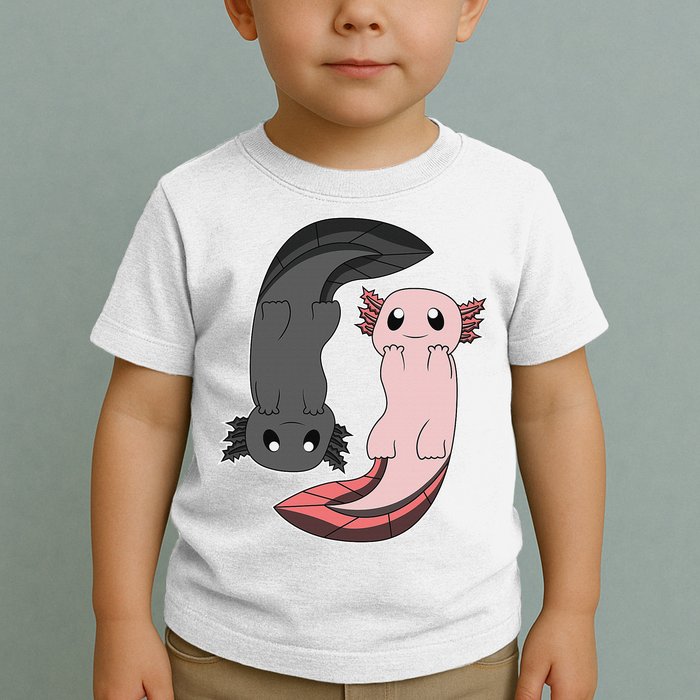 Funny Axolotl  I Yin Yang Reptile  Toddler T-Shirt