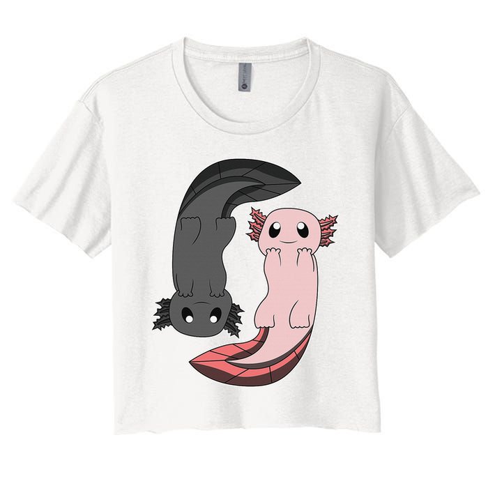 Funny Axolotl  I Yin Yang Reptile  Crop Top