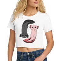Funny Axolotl  I Yin Yang Reptile  Crop Top