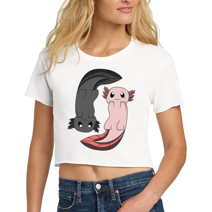 Funny Axolotl  I Yin Yang Reptile  Crop Top
