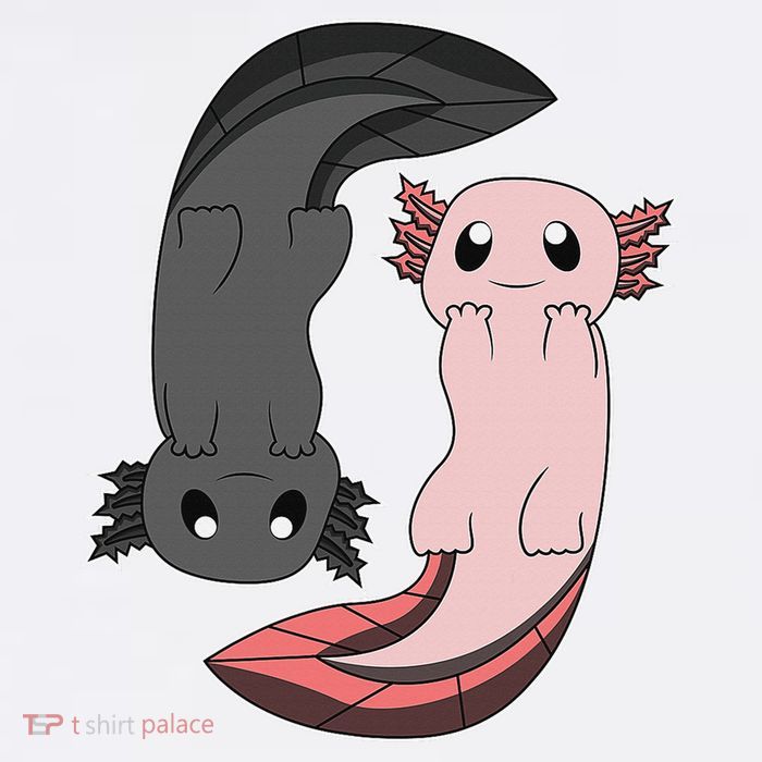 Funny Axolotl  I Yin Yang Reptile  Crop Top