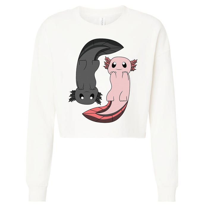 Funny Axolotl  I Yin Yang Reptile  Cropped Pullover Crew