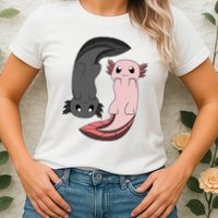 Funny Axolotl  I Yin Yang Reptile  Womens T-Shirt