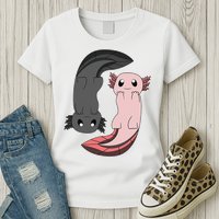 Funny Axolotl  I Yin Yang Reptile  Womens T-Shirt