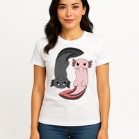 Funny Axolotl  I Yin Yang Reptile  Womens T-Shirt