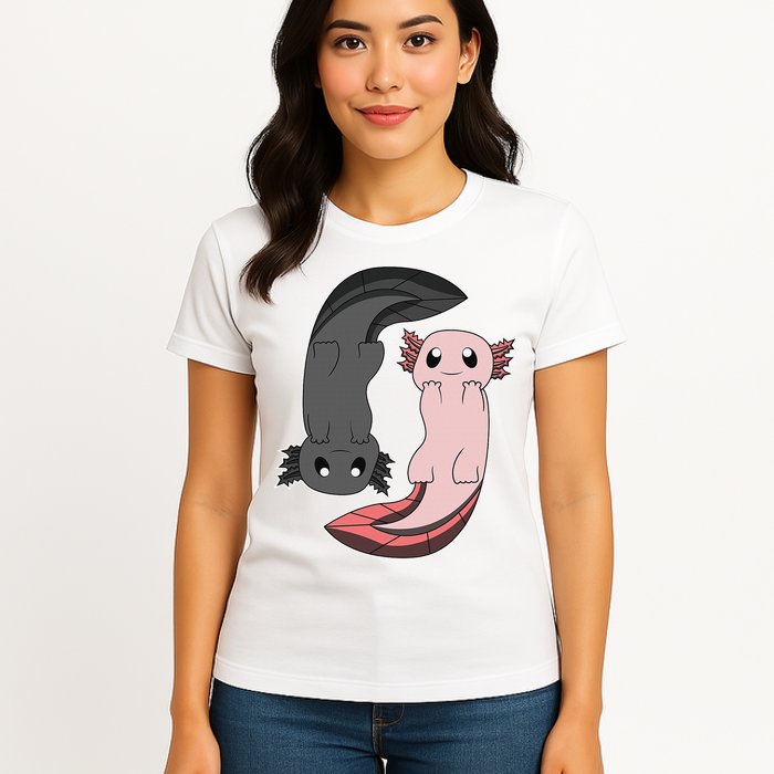Funny Axolotl  I Yin Yang Reptile  Womens T-Shirt