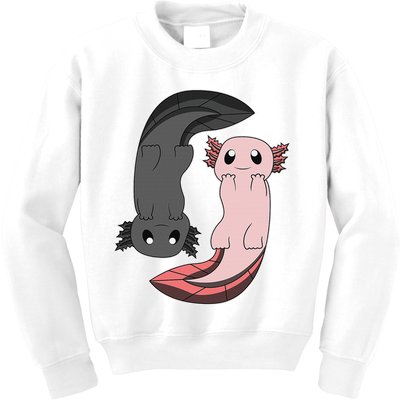 Funny Axolotl  I Yin Yang Reptile  Kids Sweatshirt