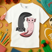 Funny Axolotl  I Yin Yang Reptile  Kids T-Shirt