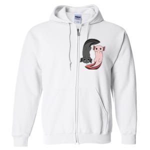 Funny Axolotl  I Yin Yang Reptile  Full Zip Hoodie