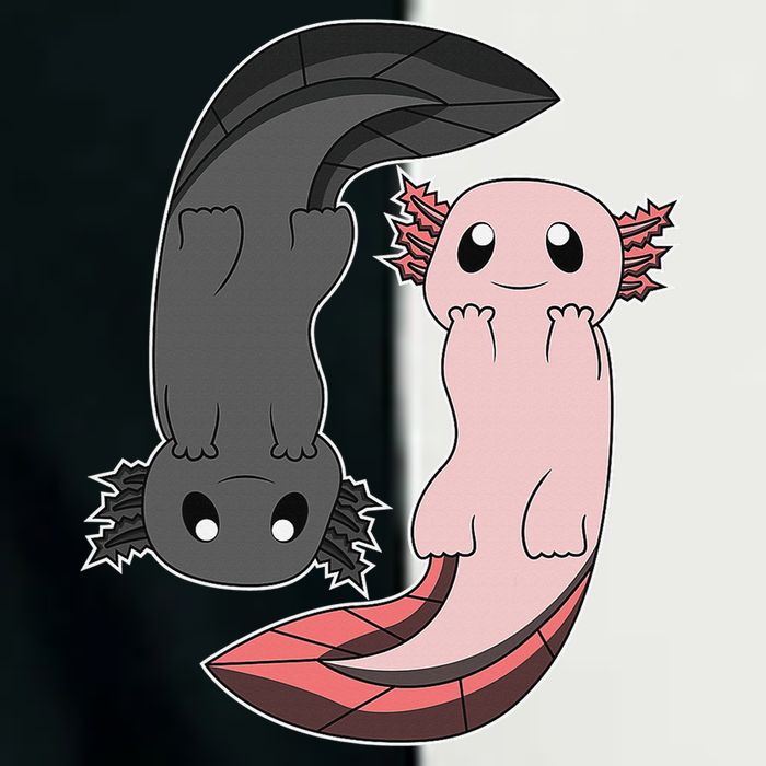 Funny Axolotl  I Yin Yang Reptile  Infant Baby Jersey Bodysuit
