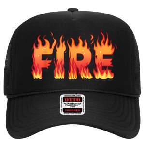 Fire And Ice Last Minute Halloween Matching Couple Costume High Crown Mesh Back Trucker Hat