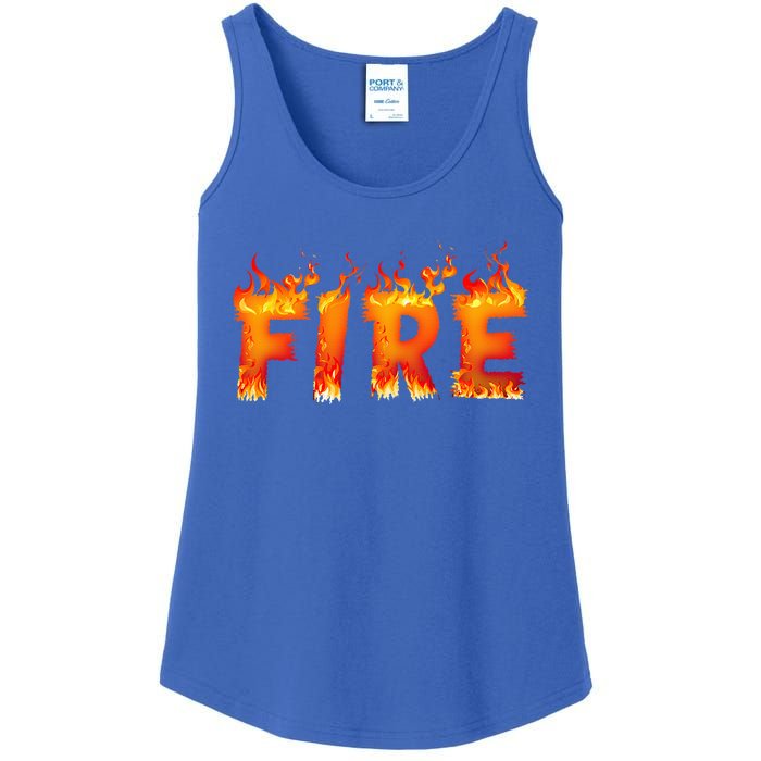 Fire and Ice Last Minute Halloween Matching Couple Costume Ladies Essential Tank