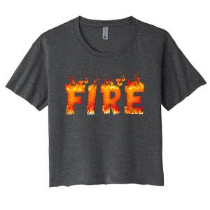 Fire and Ice Last Minute Halloween Matching Couple Costume Women's Crop Top Tee