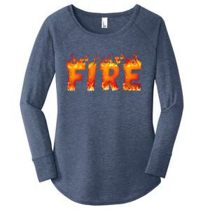 Fire and Ice Last Minute Halloween Matching Couple Costume Women's Perfect Tri Tunic Long Sleeve Shirt