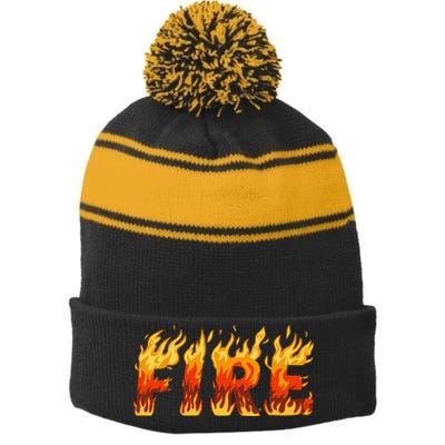 Fire And Ice Last Minute Halloween Matching Couple Costume Gift Stripe Pom Pom Beanie