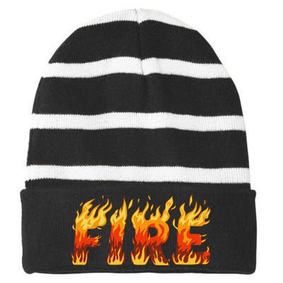 Fire And Ice Last Minute Halloween Matching Couple Costume Gift Striped Beanie with Solid Band