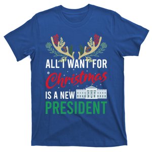 Funny All I Want For Christmas Is A New President Ugly Xmas Funny Gift T-Shirt