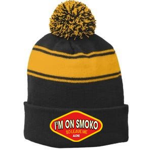 Funny Australia I'm On Smoko The Chats Straya Aussie Punk Stripe Pom Pom Beanie