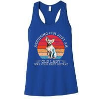 Funny Assuming Im Just An Old Lady Was Your First Mistake Great Gift Women's Racerback Tank