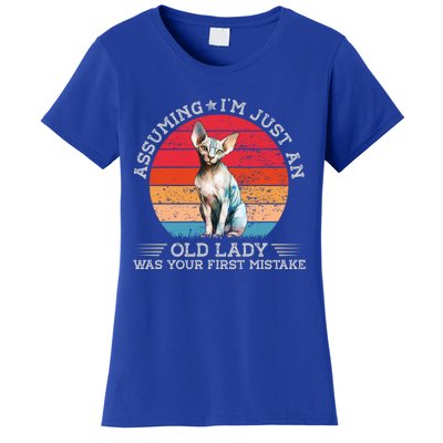 Funny Assuming Im Just An Old Lady Was Your First Mistake Great Gift Women's T-Shirt