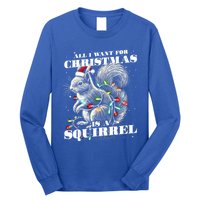 Funny All I Want For Christmas Is A Squirrel Gift Long Sleeve Shirt