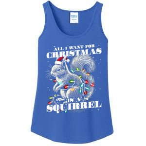 Funny All I Want For Christmas Is A Squirrel Gift Ladies Essential Tank