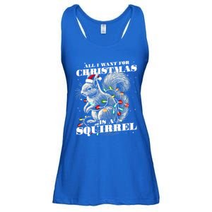 Funny All I Want For Christmas Is A Squirrel Gift Ladies Essential Flowy Tank