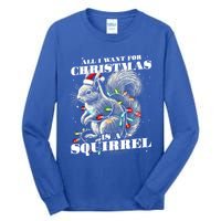 Funny All I Want For Christmas Is A Squirrel Gift Tall Long Sleeve T-Shirt