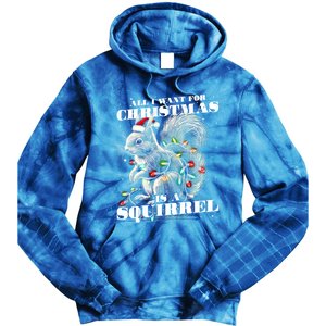 Funny All I Want For Christmas Is A Squirrel Gift Tie Dye Hoodie