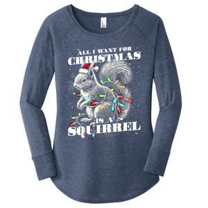 Funny All I Want For Christmas Is A Squirrel Gift Women's Perfect Tri Tunic Long Sleeve Shirt