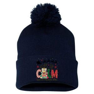 Funny All Is Calm Said No Teacher Ever Teacher Christmas Pom Pom 12in Knit Beanie