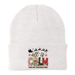 Funny All Is Calm Said No Teacher Ever Teacher Christmas Knit Cap Winter Beanie