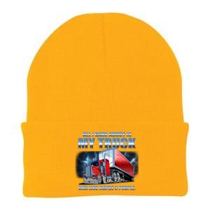 Funny All I Care About Is My Truck And Maybe 3 People Knit Cap Winter Beanie