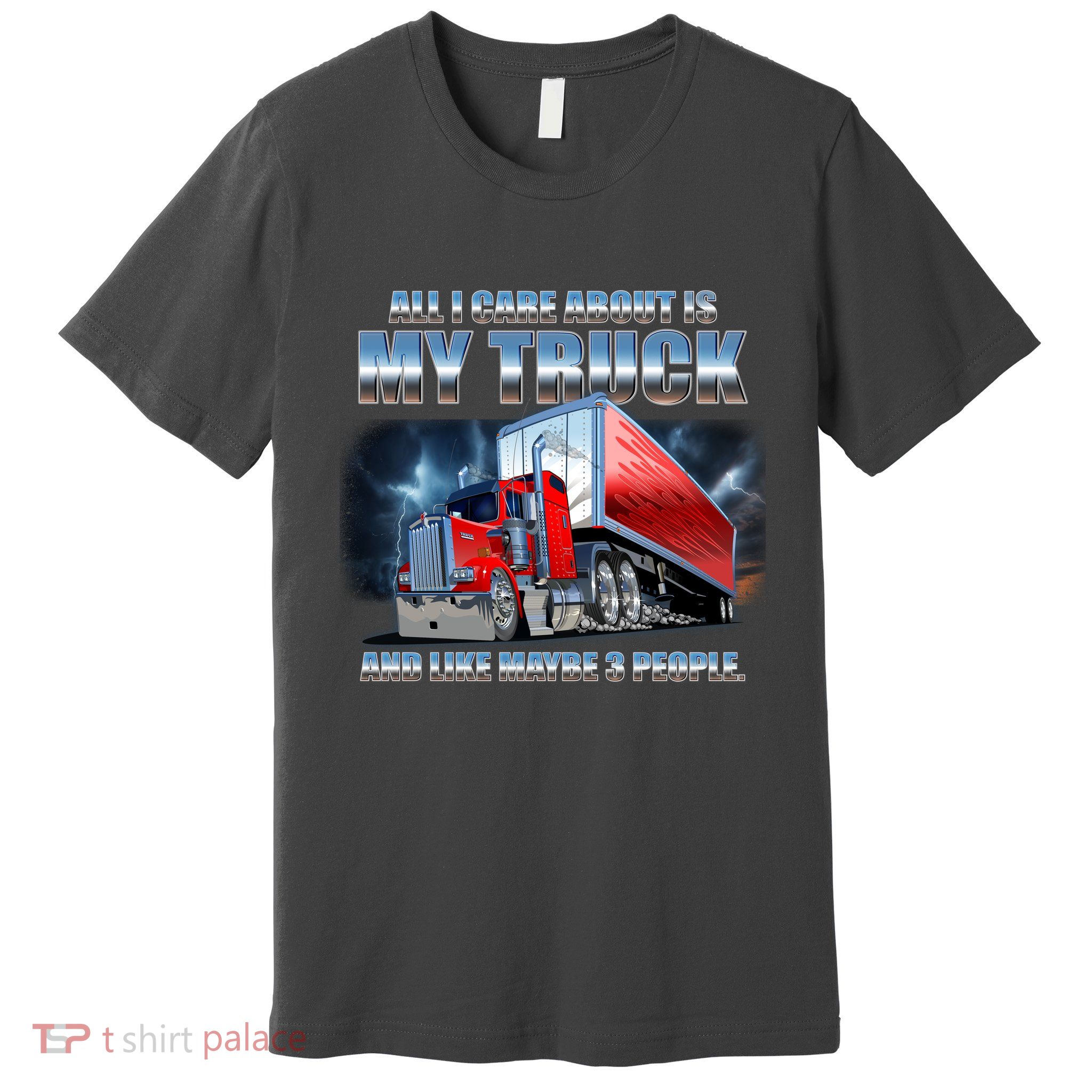 Funny All I Care About Is My Truck And Maybe 3 People Premium T-Shirt