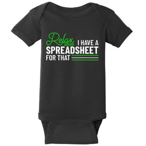 Funny Accountant I Have A Spreadsheet For That Accounting Baby Bodysuit