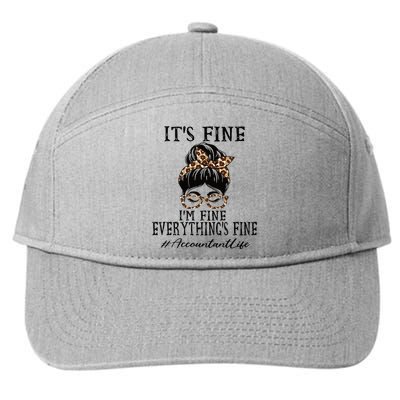 Funny Accountant Its Fine Im Fine And Everythings Fine 7-Panel Snapback Hat