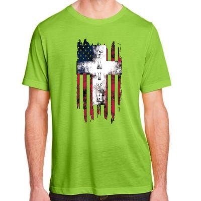 Faith American Flag Cross Adult ChromaSoft Performance T-Shirt