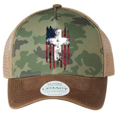 Faith American Flag Cross Legacy Tie Dye Trucker Hat
