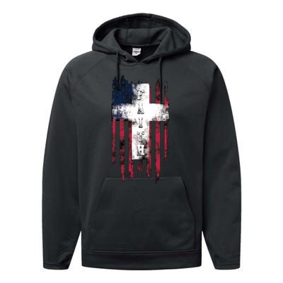 Faith American Flag Cross Performance Fleece Hoodie