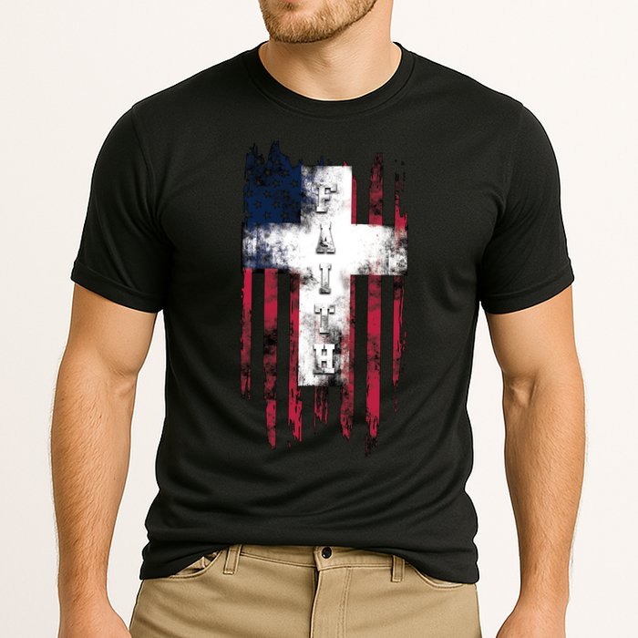 Faith American Flag Cross Cooling Performance Crew T-Shirt
