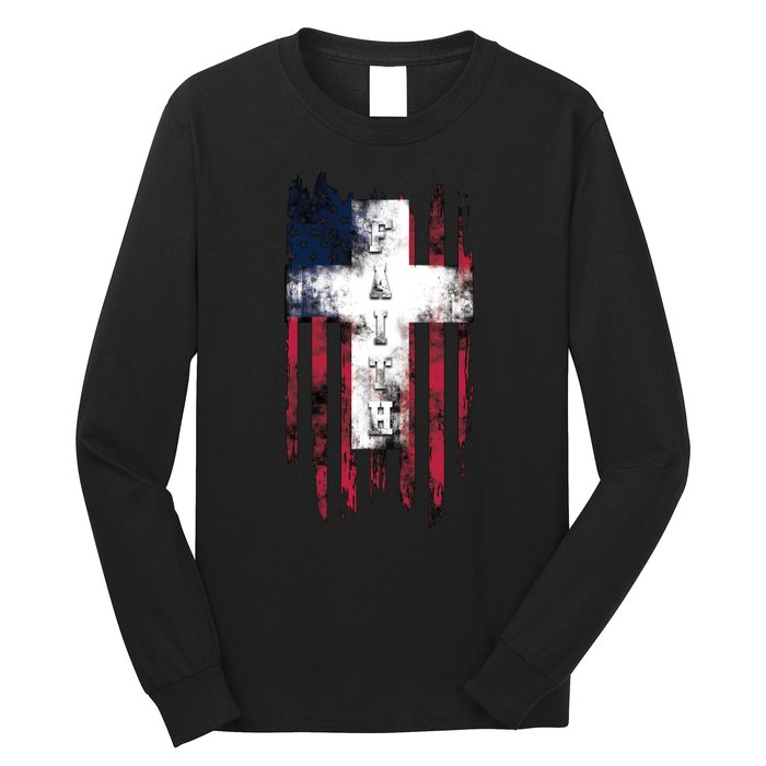 Faith American Flag Cross Long Sleeve Shirt